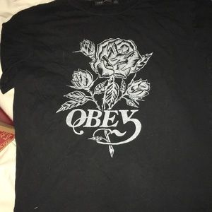 Obey black womens soft tee